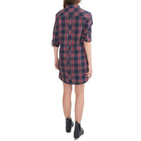 Alyssa Wintertime Spice Plaid Shirt Dress in Navy by Southern Tide - Country Club Prep