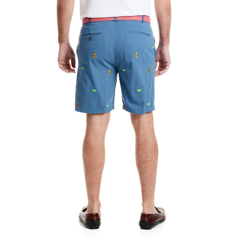 Island Canvas Short with Tequila, Salt & Lime in Dark Denim by Castaway Clothing - Country Club Prep