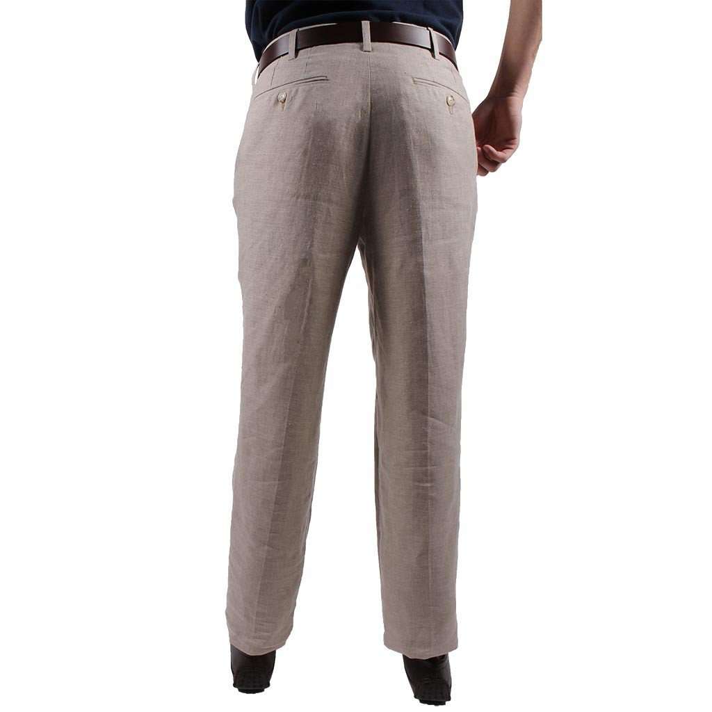 Linen Pants in Khaki by Country Club Prep - Country Club Prep