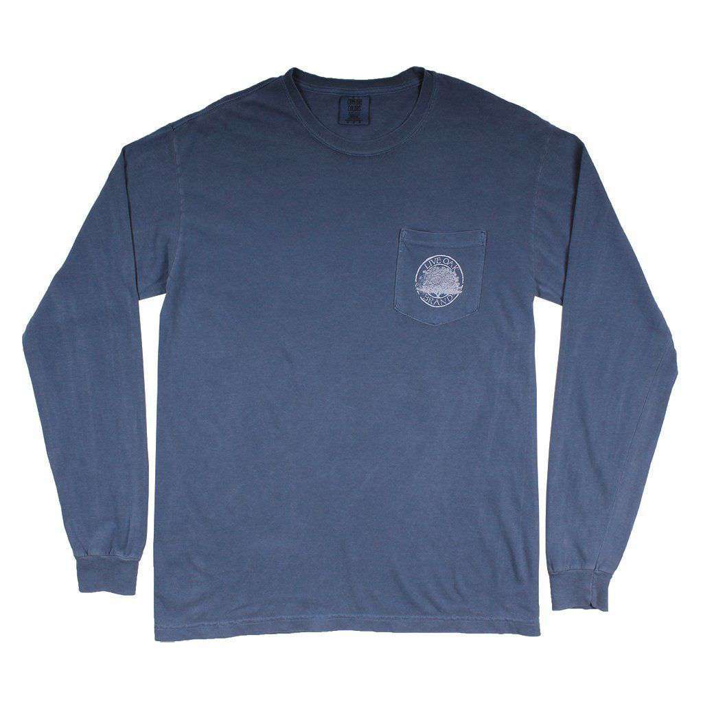 American Dog Long Sleeve Tee in Blue Jean by Live Oak - Country Club Prep