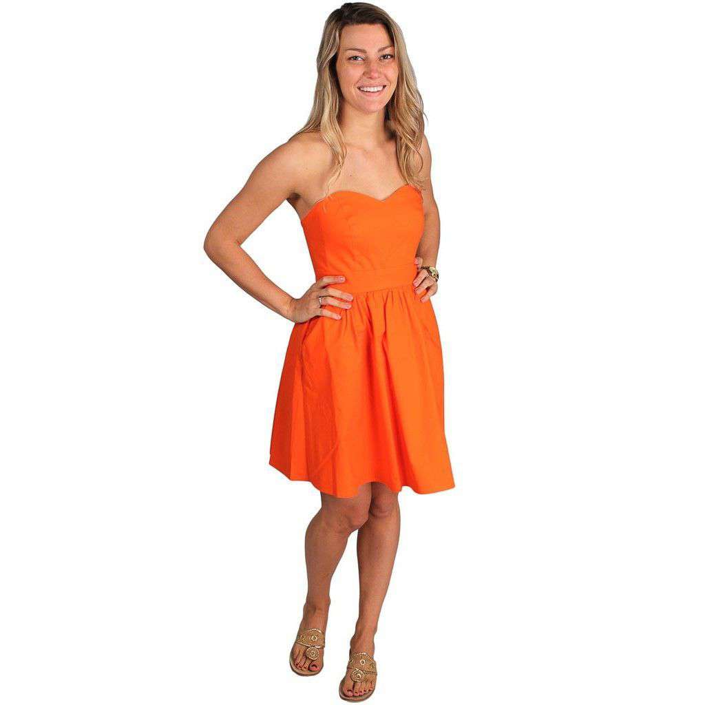 The Savannah Dress in Orange by Lauren James - Country Club Prep
