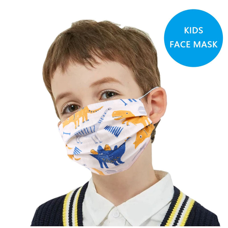 Kids' Dinosaurs Cotton Mask by Queen Designs - Country Club Prep