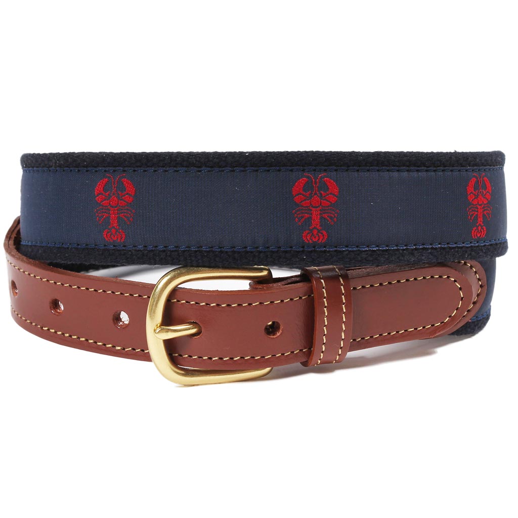 Red Lobster Leather Tab Belt by Country Club Prep - Country Club Prep