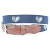 Oyster Love Leather Tab Belt in Navy by Country Club Prep - Country Club Prep