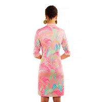 Mandarin Dress in Palm Palm Pink/Multi by Gretchen Scott - Country Club Prep