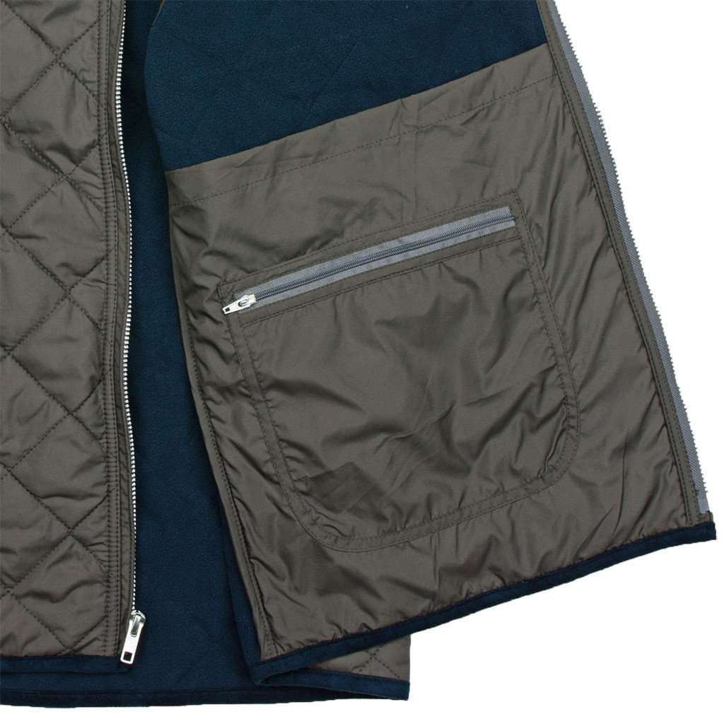 Southern Marsh Marshall Quilted Vest in Midnight Gray Country Club Prep