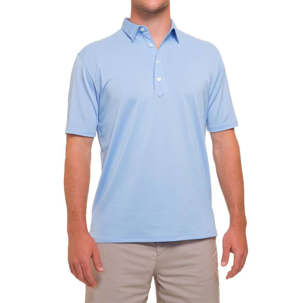 Mashie Prep-Formance Polo in Gulf Blue by Johnnie-O - Country Club Prep