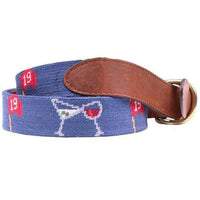 19th Hole Needlepoint D-Ring Belt in Classic Navy by Smathers & Branson - Country Club Prep