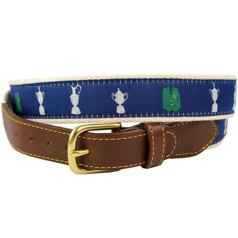 4 Majors Leather Tab Belt in Blue by Knot Belt Co. - Country Club Prep