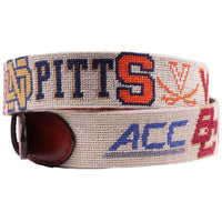 ACC Needlepoint Belt in Stone by Smathers & Branson - Country Club Prep