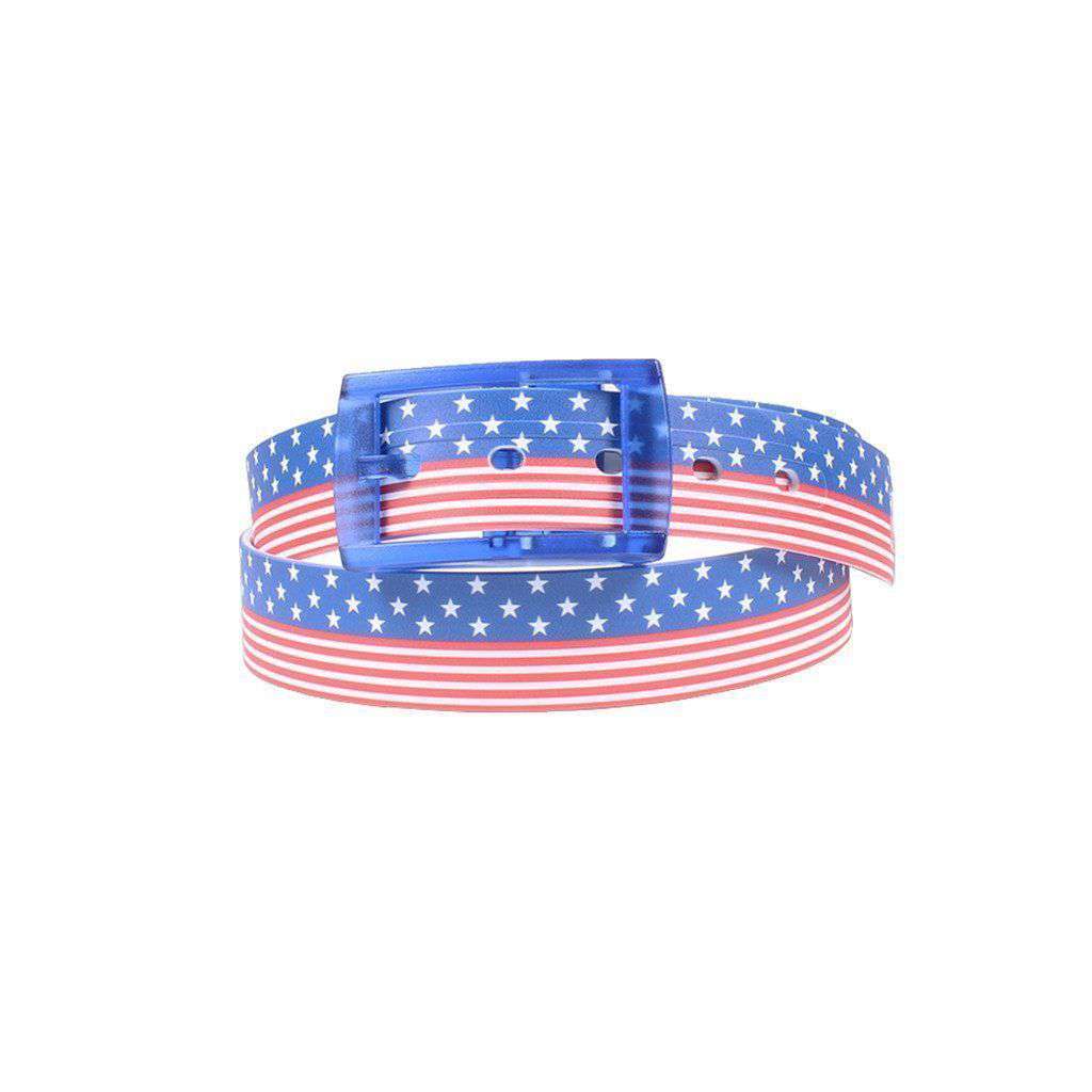 Americana Classic Belt with Blue Buckle by C4 Belts - Country Club Prep