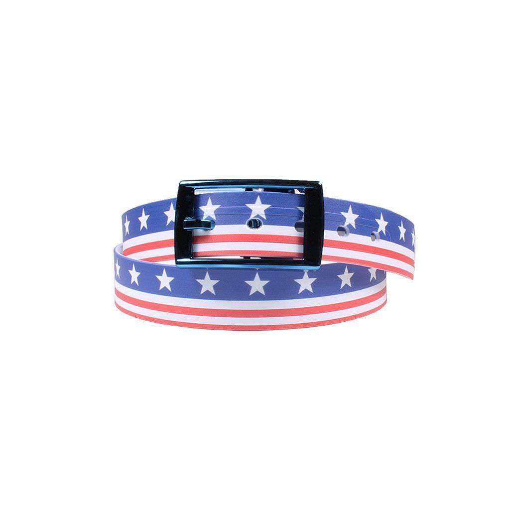 Americana Throwback Belt with Blue Chrome Buckle by C4 Belts - Country Club Prep