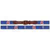 Atlanta Braves Cooperstown Needlepoint Belt in Blue by Smathers & Branson - Country Club Prep