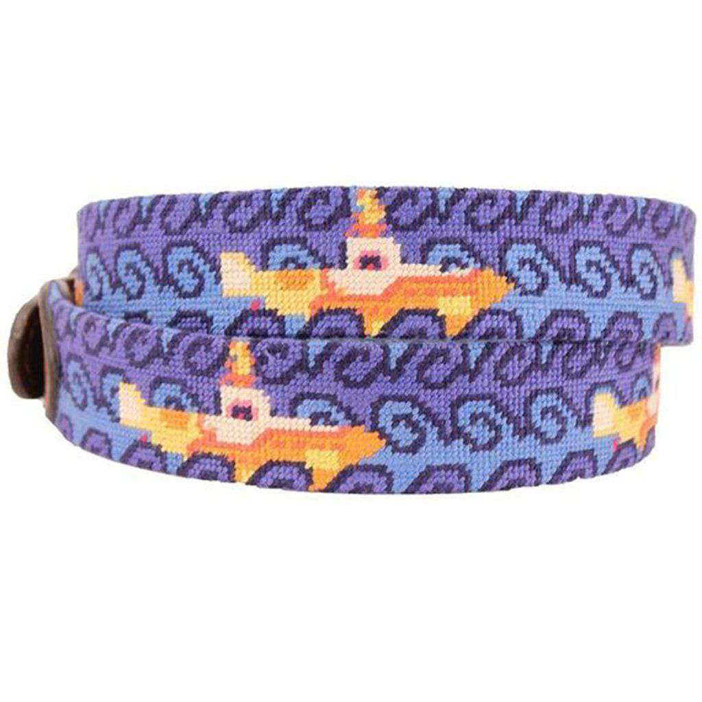 Beneath the Waves Needlepoint Belt by Smathers & Branson - Country Club Prep