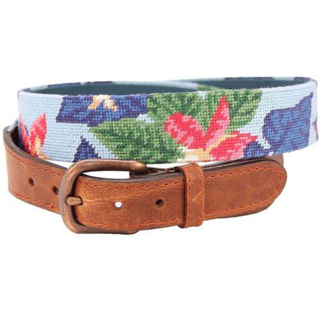Blue Hawaii Needlepoint Belt by Smathers & Branson - Country Club Prep