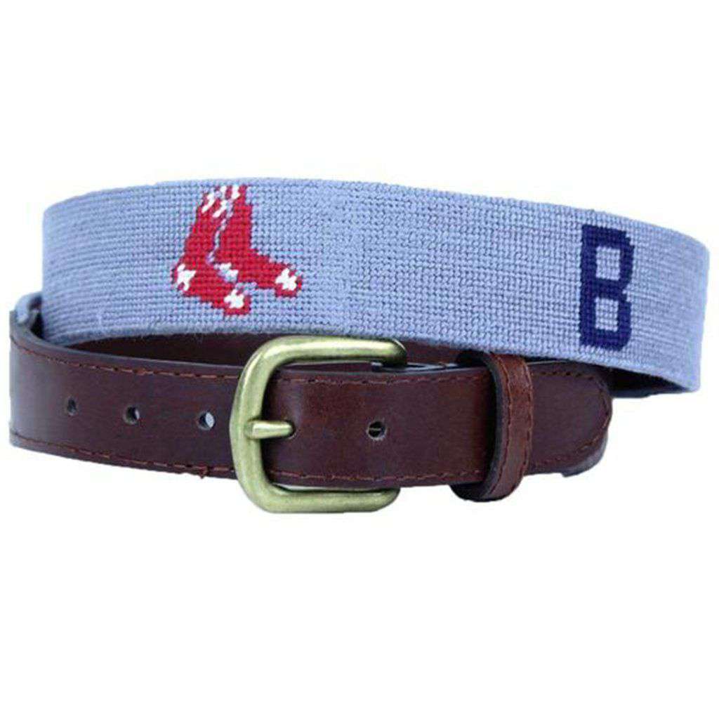 Boston Red Sox Cooperstown Needlepoint Belt by Smathers & Branson - Country Club Prep