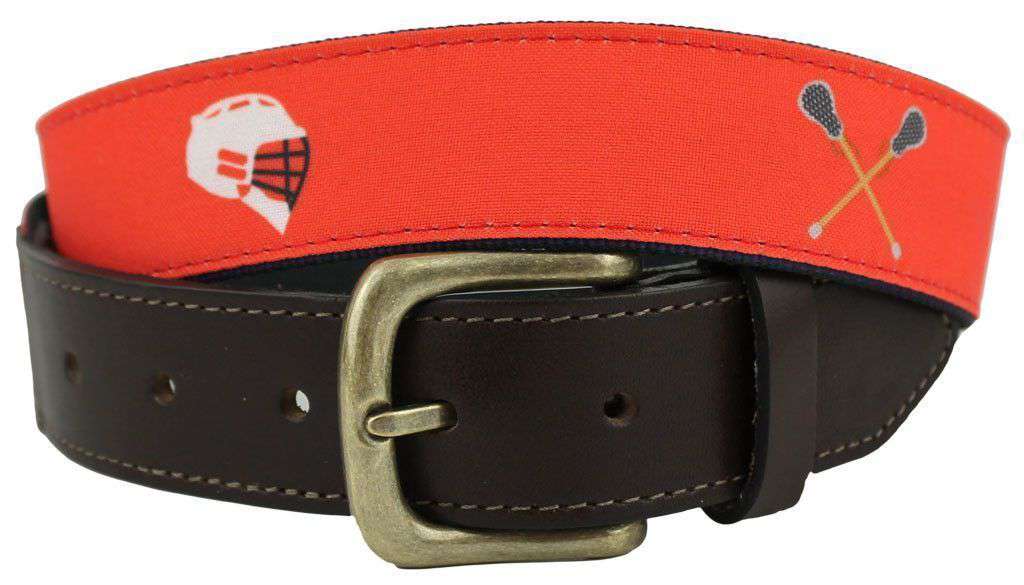 Bosun Belt in Island Red with Lacrosse by Castaway Clothing - Country Club Prep