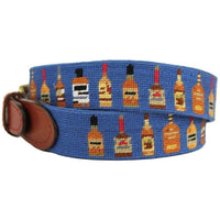 Bourbon Needlepoint Belt in Blue by Smathers & Branson - Country Club Prep