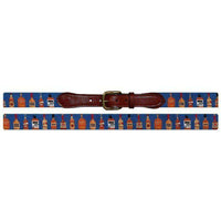 Bourbon Needlepoint Belt in Blue by Smathers & Branson - Country Club Prep