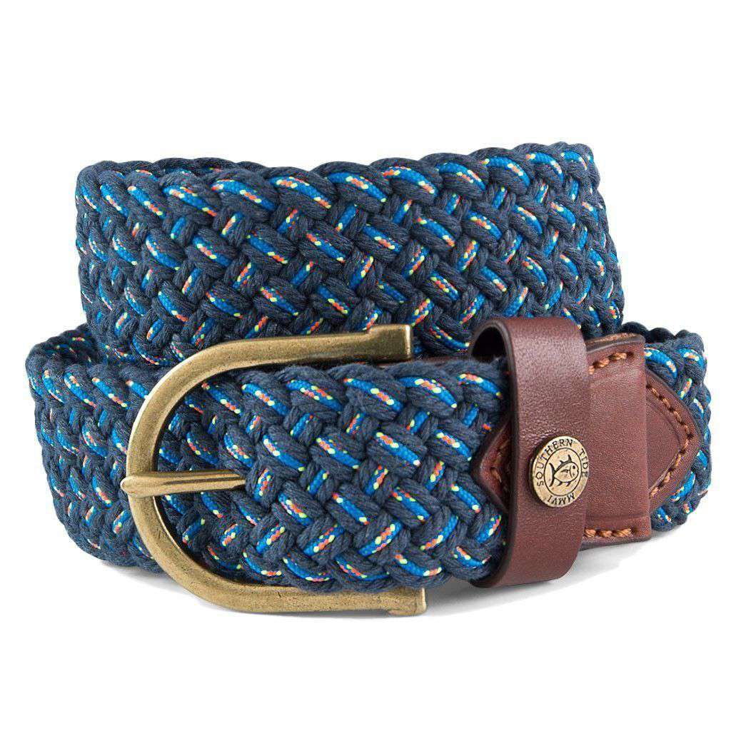 Braided Washed Belt in Navy by Southern Tide - Country Club Prep