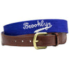 Brooklyn Dodgers Cooperstown Needlepoint Belt in Blue by Smathers & Branson - Country Club Prep