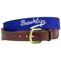 Brooklyn Dodgers Cooperstown Needlepoint Belt in Blue by Smathers & Branson - Country Club Prep