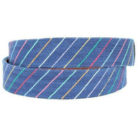 Carter Stripe Needlepoint Belt in Navy by Smathers & Branson - Country Club Prep