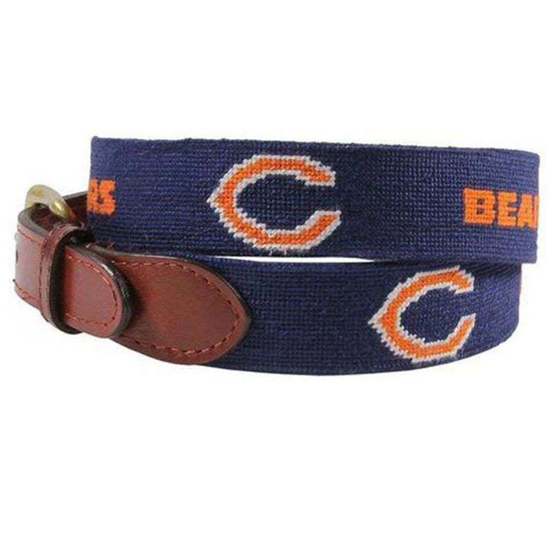 Chicago Bears Needlepoint Belt by Smathers & Branson 34 (fits size 32 pants) / Blue Chicago Bears Needlepoint Belt by Smathers & Branson 34 (fits size 32 pants) / Blue
