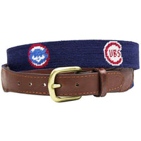 Chicago Cubs Cooperstown Needlepoint Belt in Navy by Smathers & Branson - Country Club Prep