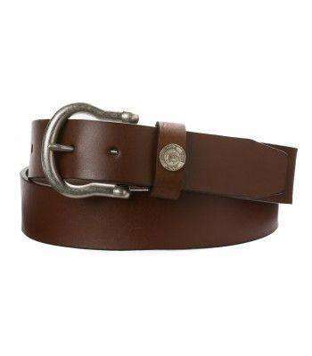 Classic Leather Shackle Belt in Medium Brown by Southern Tide - Country Club Prep