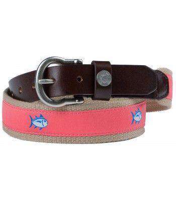 Classic Skipjack Canvas Belt in Coral by Southern Tide - Country Club Prep