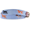 Dogs on Point Needlepoint Belt in Steel Blue by Smathers & Branson - Country Club Prep