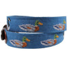 Duck Duck Goose Needlepoint Belt in Blueberry by Smathers & Branson - Country Club Prep
