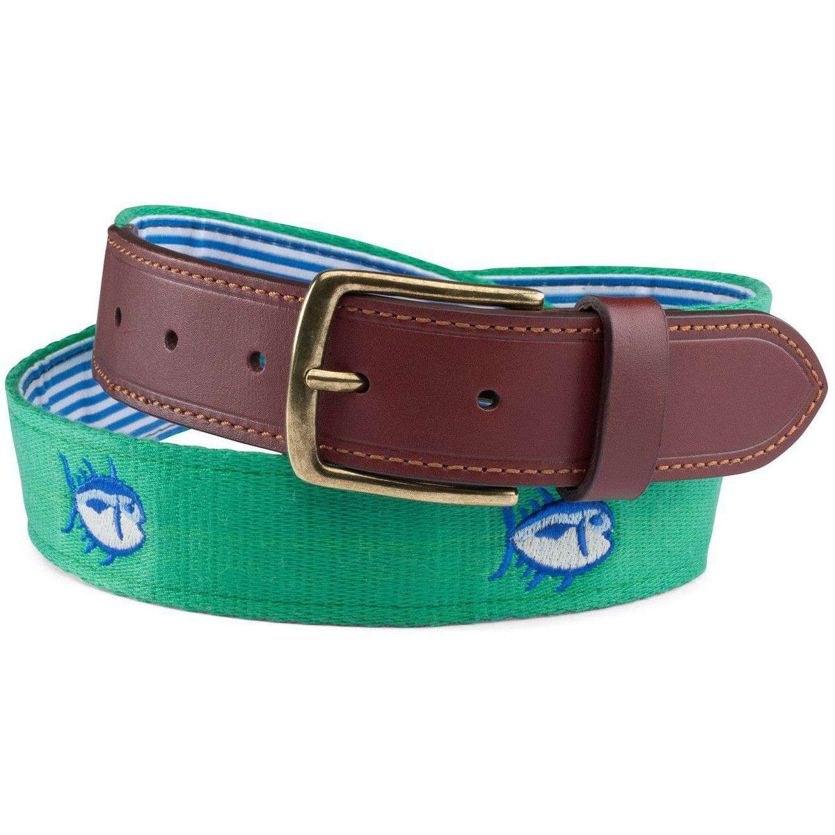 Embroidered Skipjack Belt in Augusta Green by Southern Tide - Country Club Prep