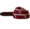 FL Tallahassee Leather Tab Belt in Garnet Ribbon with White Canvas Backing by State Traditions - Country Club Prep