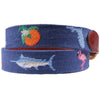 Florida Life Needlepoint Belt in Classic Navy by Smathers & Branson - Country Club Prep