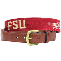 Florida State Needlepoint Belt in Garnet by Smathers & Branson - Country Club Prep