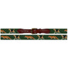 Fox and Hound Needlepoint Belt in Forest Green by Smathers & Branson - Country Club Prep