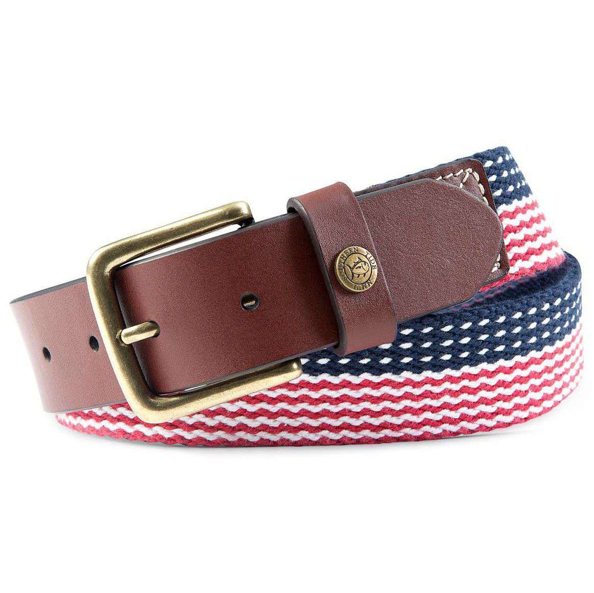 Freedom Belt in Red, White and Blue by Southern Tide - Country Club Prep