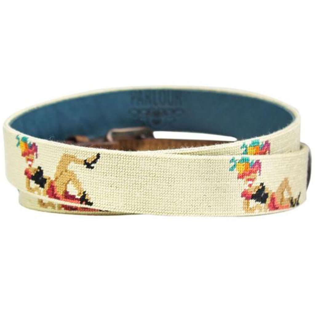 Fruit Girl Needlepoint Belt in Khaki by Smathers & Branson - Country Club Prep