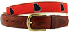 GA Athens Gameday Leather Tab Belt in Red Ribbon with White Canvas Backing by State Traditions - Country Club Prep