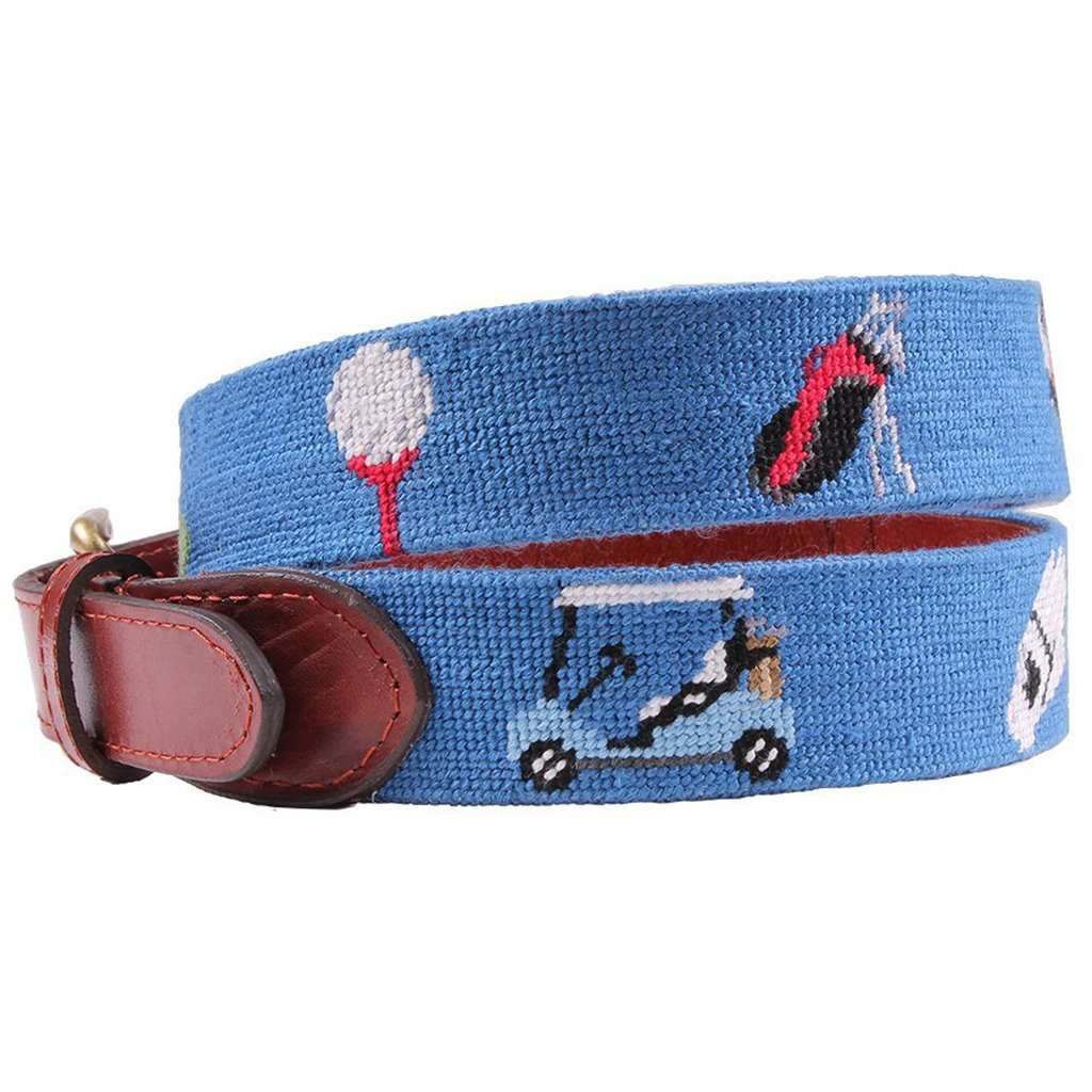 Ace of Clubs Golf Co. Blue Ostrich Golf Belt