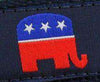 GOP Elephant Leather Tab Belt in Navy on Navy Canvas by Country Club Prep - Country Club Prep