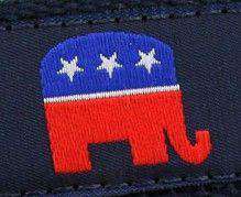 GOP Elephant Leather Tab Belt in Navy on Navy Canvas by Country Club Prep - Country Club Prep