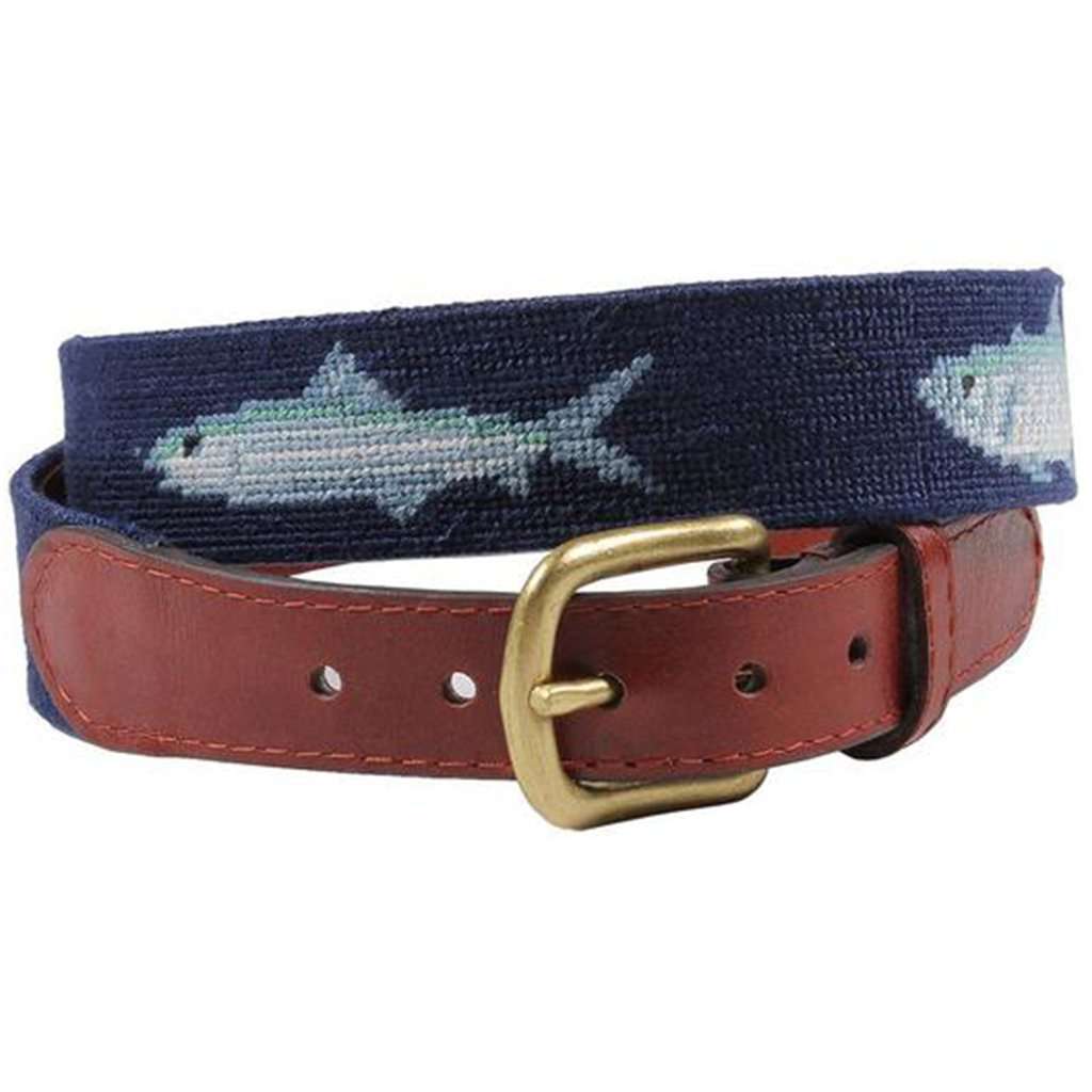 Grand Slam Needlepoint Belt in Dark Navy by Smathers & Branson - Country Club Prep