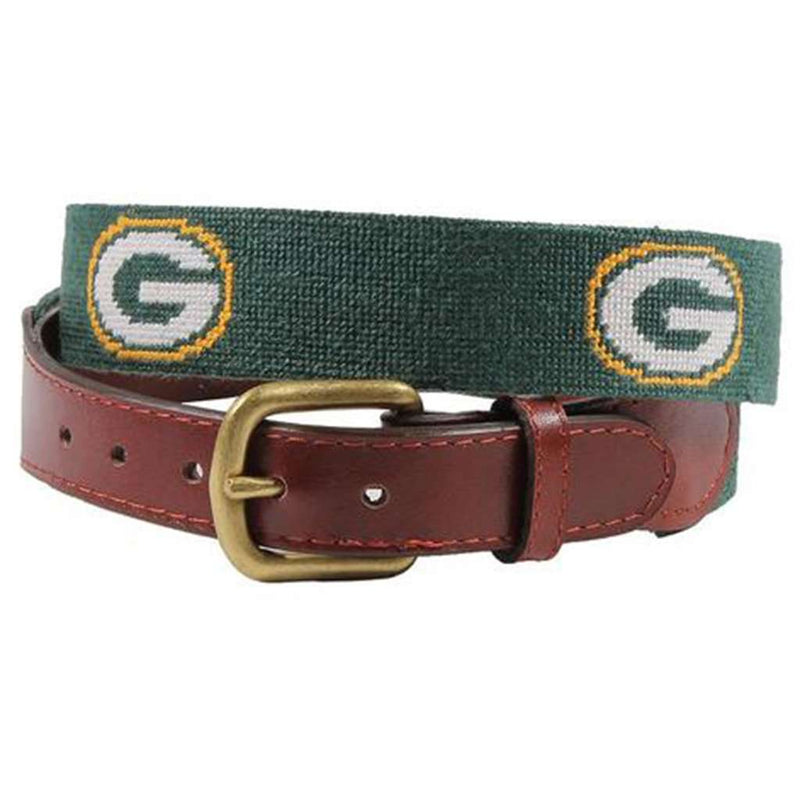 Green Bay Packers Needlepoint Belt by Smathers & Branson - Country Club Prep