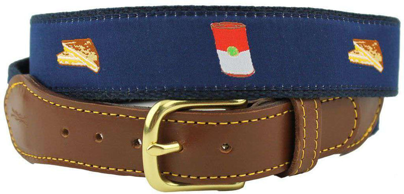 Grilled Cheese Leather Tab Belt in Navy by Knot Belt Co. - Country Club Prep
