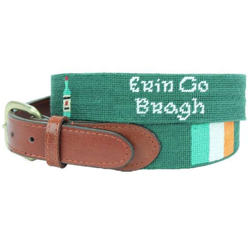 Irish Life Needlepoint Belt in Hunter by Smathers & Branson - Country Club Prep