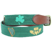 Irish Life Needlepoint Belt in Hunter by Smathers & Branson - Country Club Prep