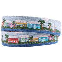 Island Time Needlepoint Belt by Smathers & Branson - Country Club Prep
